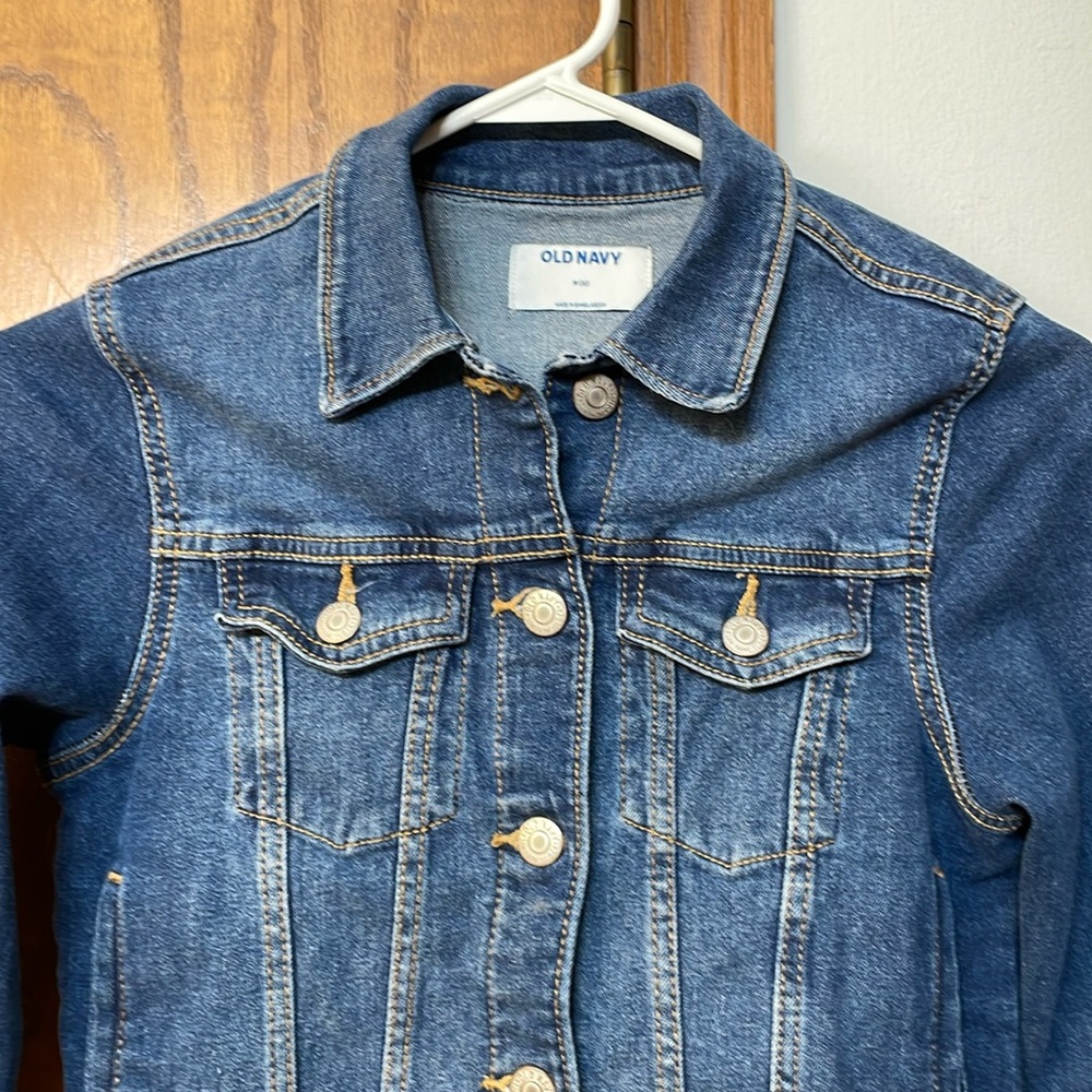 OLD NAVY UEC Girls Size Medium (8) Jean Jacket Pockets Collar Denim Button - Picture 5 of 14